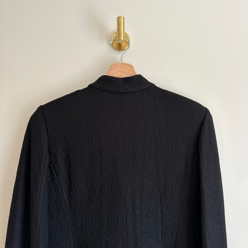 ST. JOHN Button Front Pockets Long Sleeve Dress Caviar Line 8 - Picture 16 of 16